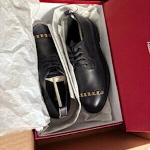 Salvatore Ferragamo Embellished Leather Derby Shoes